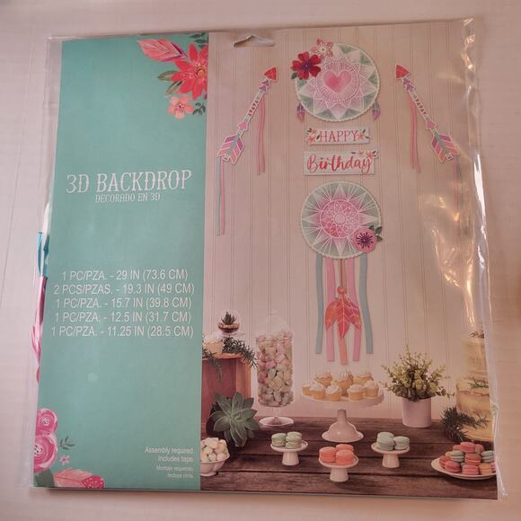 Boho Party Decorations Set Backdrop Swirls Door Curtain Table Decor Birthday - Picture 10 of 16